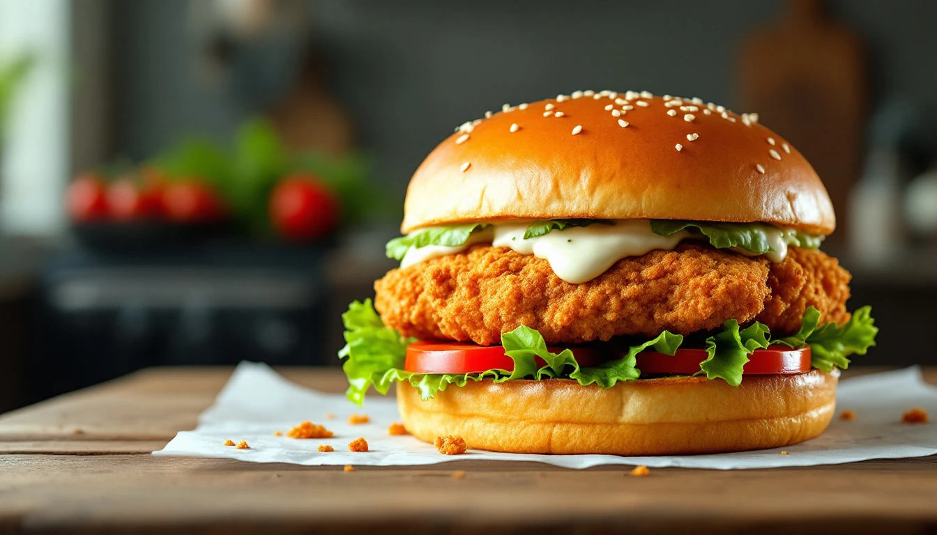 Recette de burger de poulet air fryer