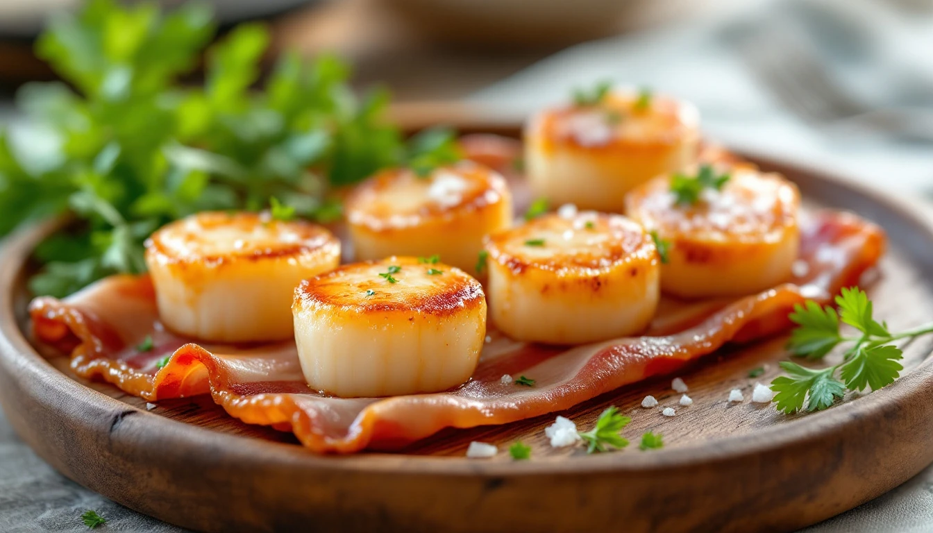 Recette de noix de Saint-Jacques au bacon air fryer