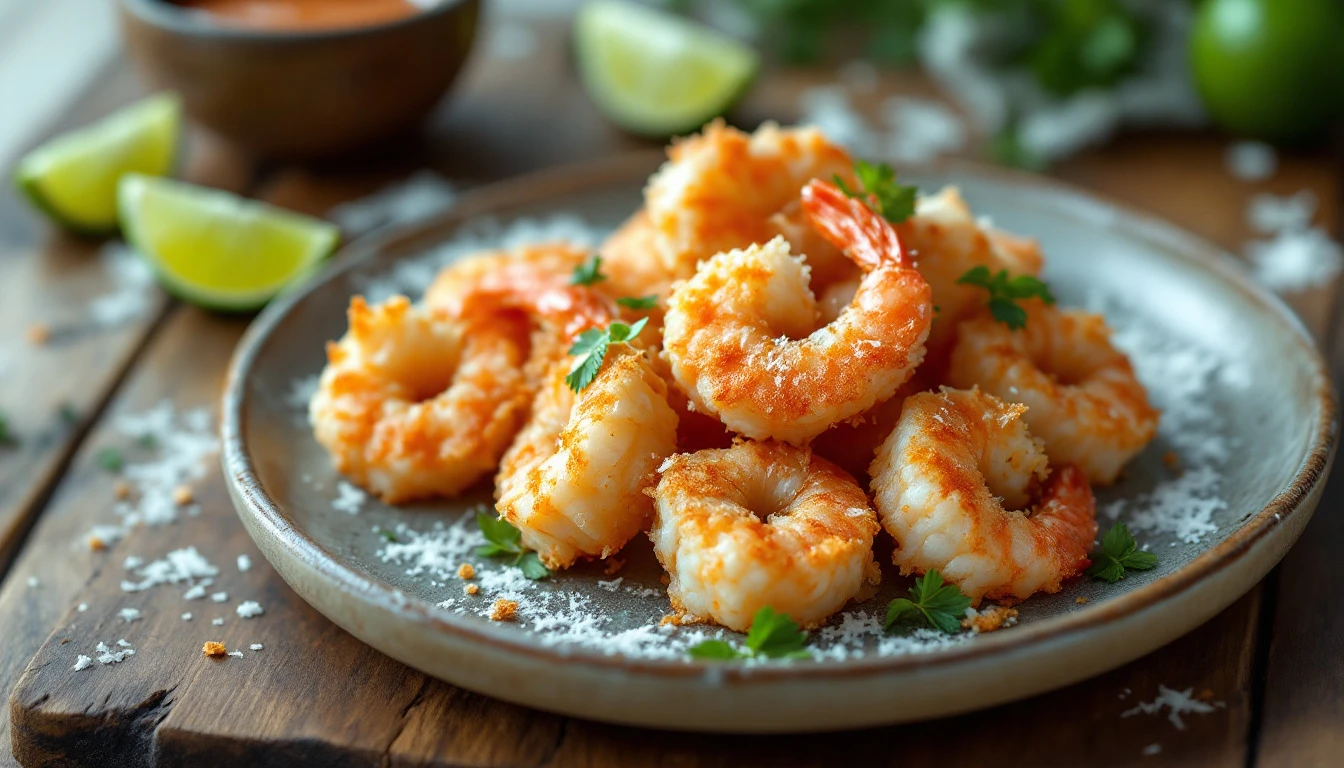Crevettes à la noix de coco croustillantes à l'Air Fryer