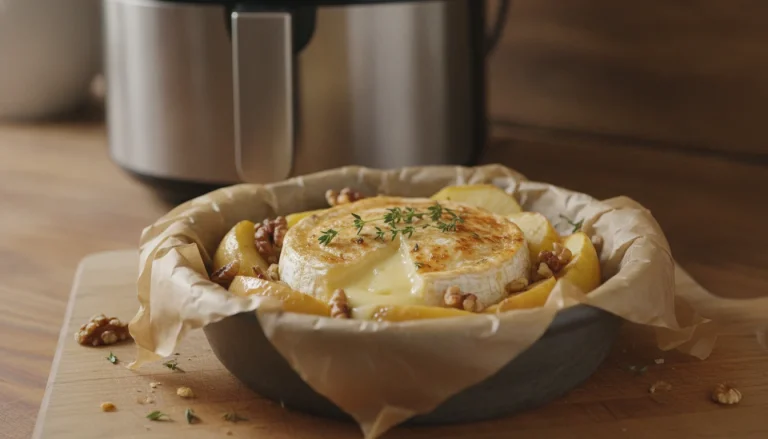 Camembert rôti aux pommes et noix au Air Fryer