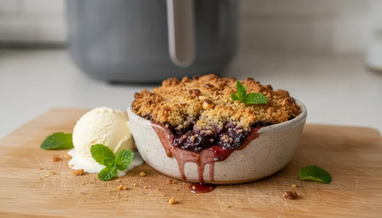 Crumble de prunes et noisettes au Air Fryer