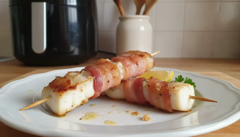 Brochettes de lotte au lard au Air Fryer