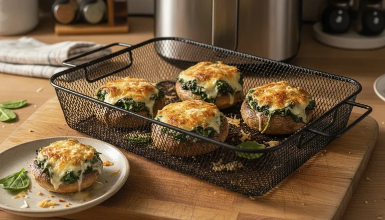 Champignons portobello farcis aux épinards au Air Fryer