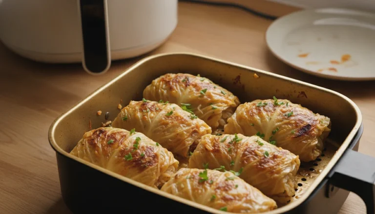 Rouleaux de chou farcis au riz et champignons au Air Fryer